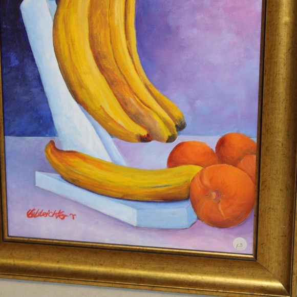 Bananas & Tangerines Painting Fine Art Vintage - Picture 3 of 4